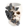 Halloween Decorative Pencil Holder Skull Butterfly Pen Cup Resin Pen Organizers Makeup Brush Holder for Desk Decoration