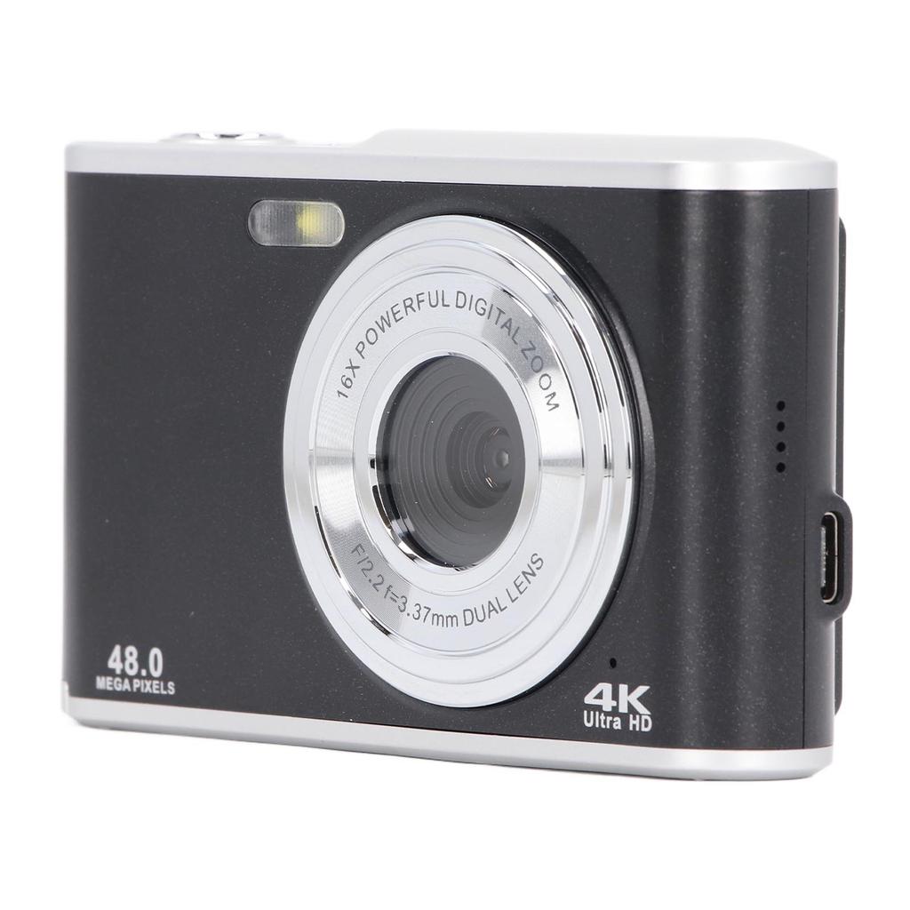 Pocket Camera 48MP 4K Ultra HD Dual Lens 16x Zoom Autofocus Anti Shake 2.4 Inch IPS Display Screen Compact Digital