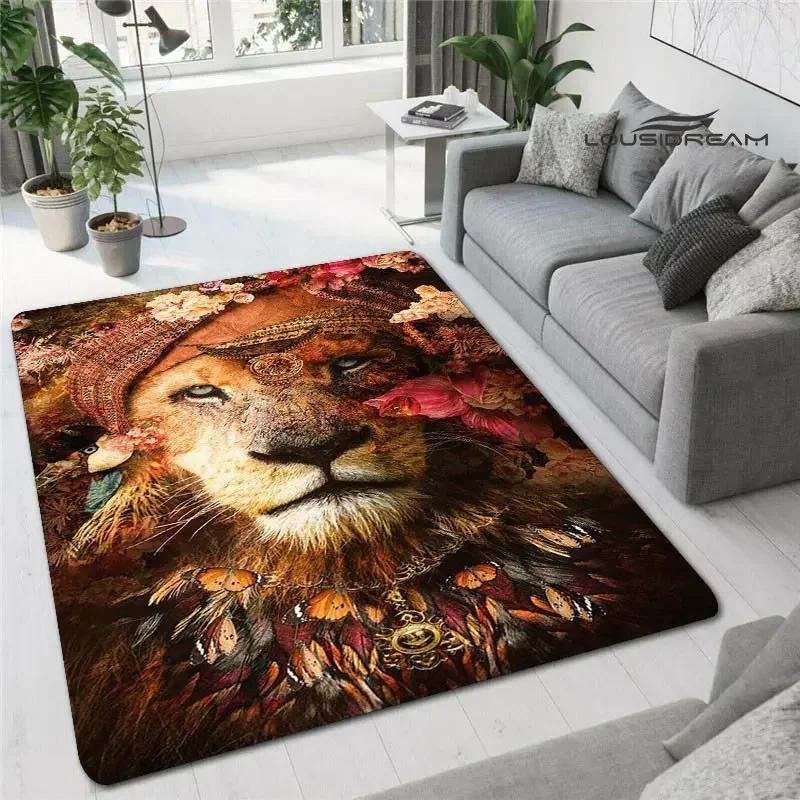 3D Lion Printed Carpet non-slip Carpet kitchen mats for floor decoracion anime rug Fashion yoga mat bedroom decor birthday gift