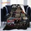 Nová 3D tištěná deka AC/DC Rock Band, měkká flanelová přikrývka, teplá sherpa deka pro všechna roční období, na postele, pohovku, do kanceláře