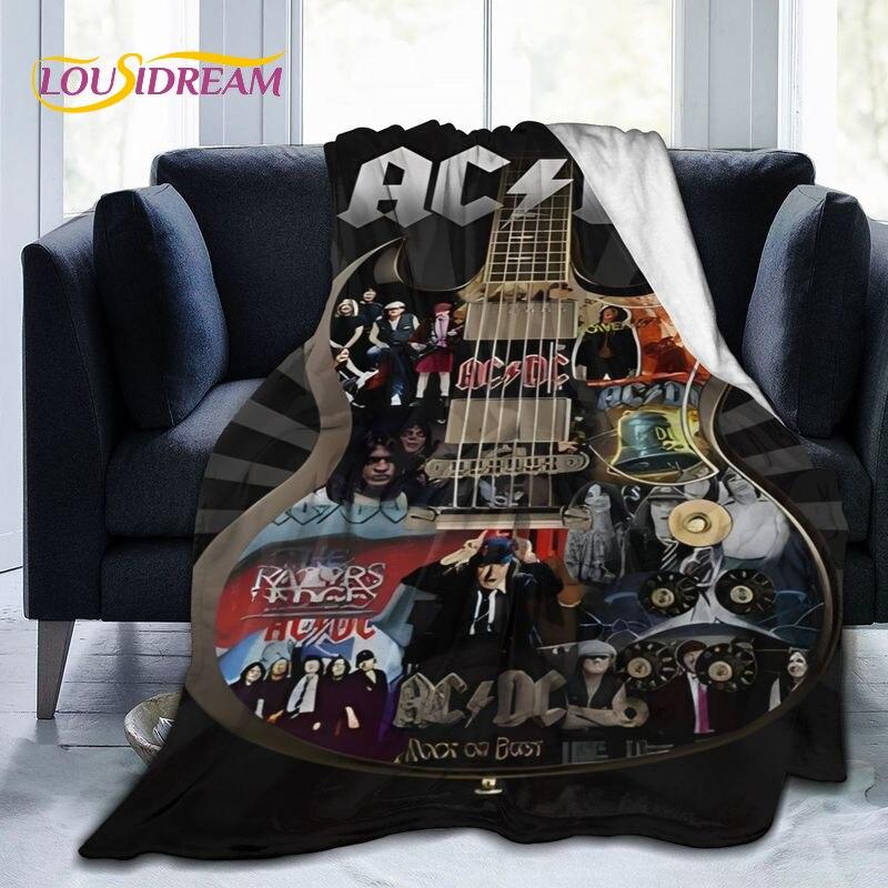 Nová 3D tištěná deka AC/DC Rock Band, měkká flanelová přikrývka, teplá sherpa deka pro všechna roční období, na postele, pohovku, do kanceláře