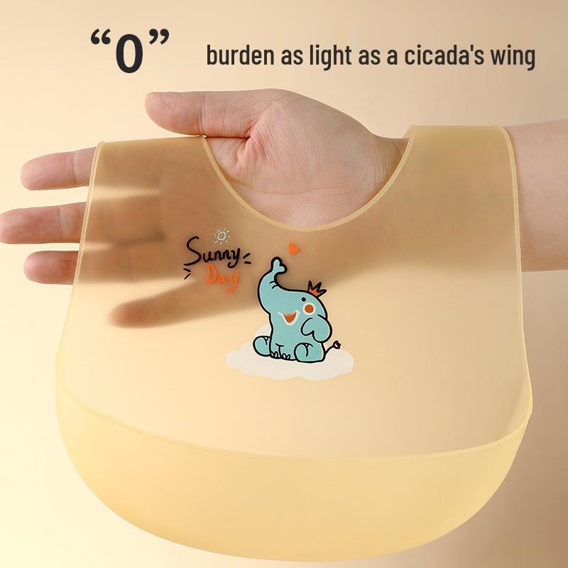 Lightweight Waterproof Silicone Bib for Babies - Dribble & Food Protection