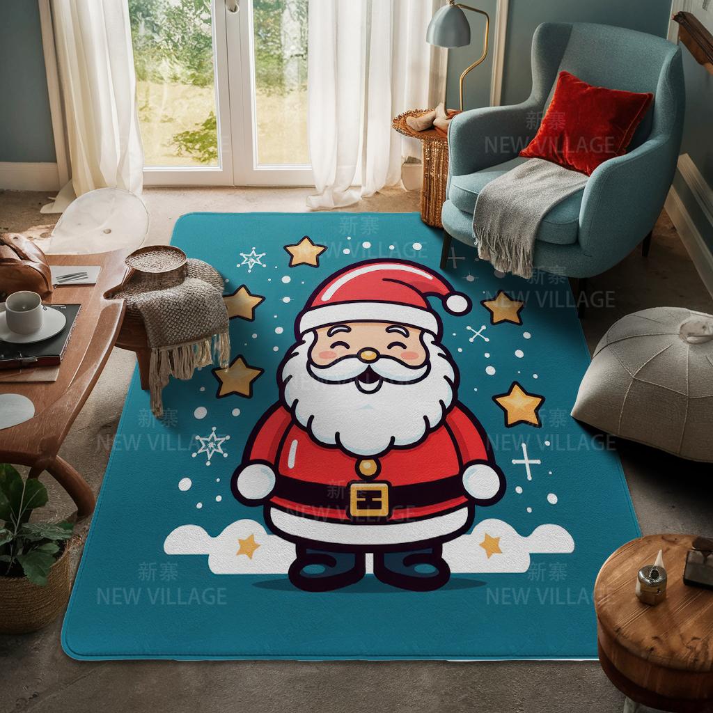 House Entrance Carpet Home Door Mat Living Room Bath Foot Bathroom Non-slip Water Absorption Rugs Bath Merry Christmas Winter