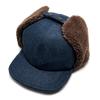 DENIM EARCOVER CAP Denim Ear Cover Cap Ear Flap Cap Flight Cap Trapper Boa Cap Hat with Ears 2WAY FREE Navy [Reuben]