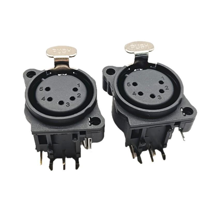 Gold-Plated 5-Core XLR Female Connector Socket for Balanced Audio