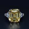 2025 High-end Emerald Cutting Gorgeous Rectangular CZ Diamond Women White Diamond Wedding Gemstone 925 Sterling Silver  Rings