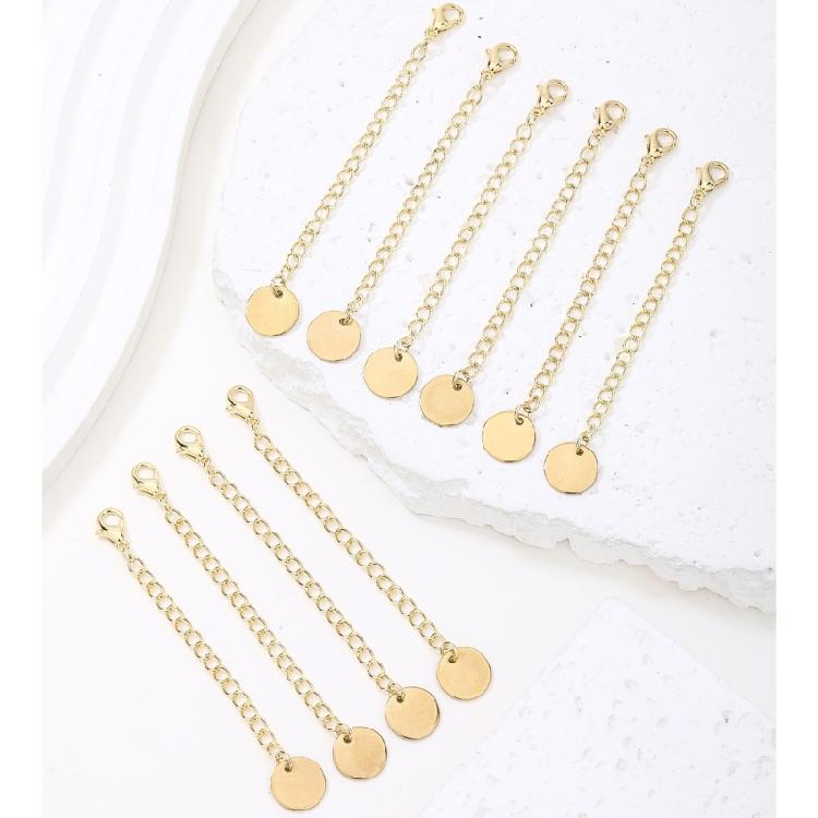 Confezione da 10 Estensori per Gioielli in Acciaio Inossidabile Tono Oro Chiusure a Collegamento Rapido per Collana Bracciale Regolabili