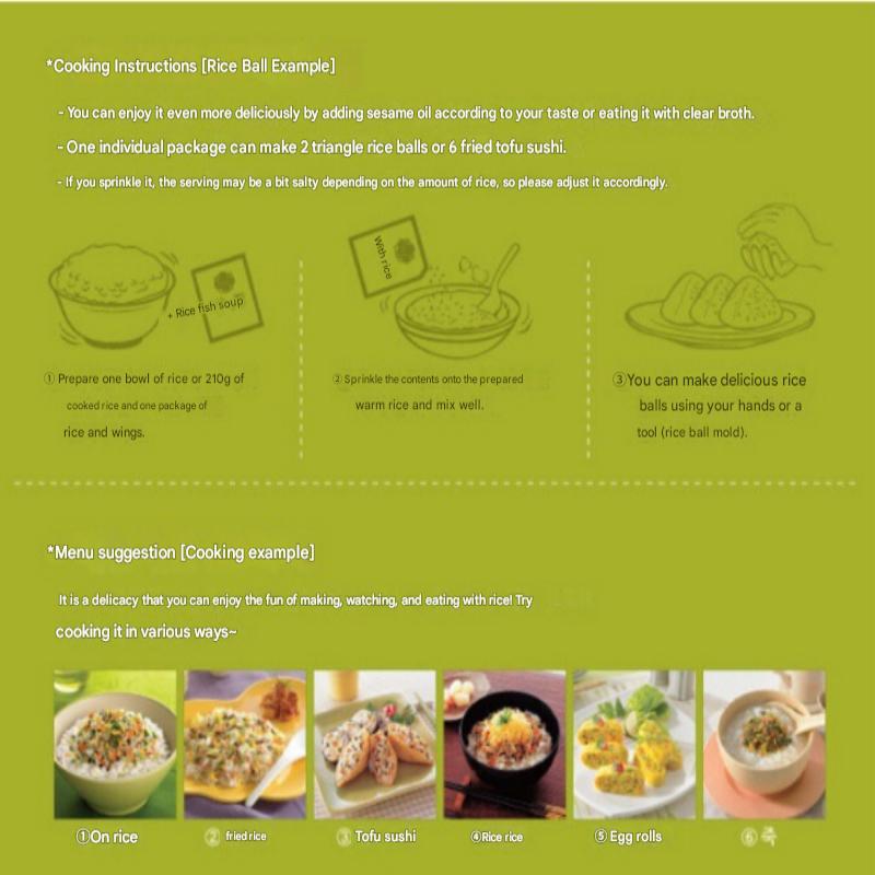 BaekSeol(CJ-Sub) Vegetables Seasoning/Condiment for Steamed Rice, 27g(9g*3) * 2