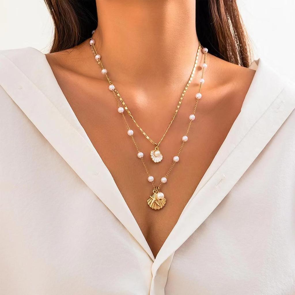 Choice of All Shell Necklace for Women Ocean Jewelry Seashell Starfish Beaded Choker Necklaces Beach Vacation Essentials Holiday Jewelry Fashion