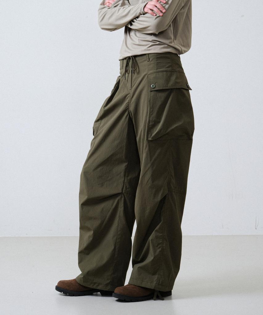 HELEMENT Women'S Cargo Wide Pants (Khaki)