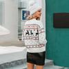Damen Herbst/Winter Weihnachts-Pullover, Damen Pullover Rundhals, Locker Lässig Reh Jacquard Strick