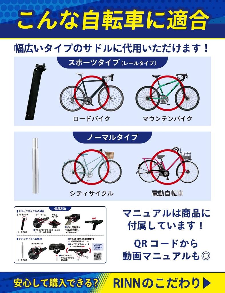 RINN Bicycle Saddle Cushion, High Rebound, Pain-Free, Waterproof, Shock-Absorbing, for Road Bikes and Mountain Bikes (White)