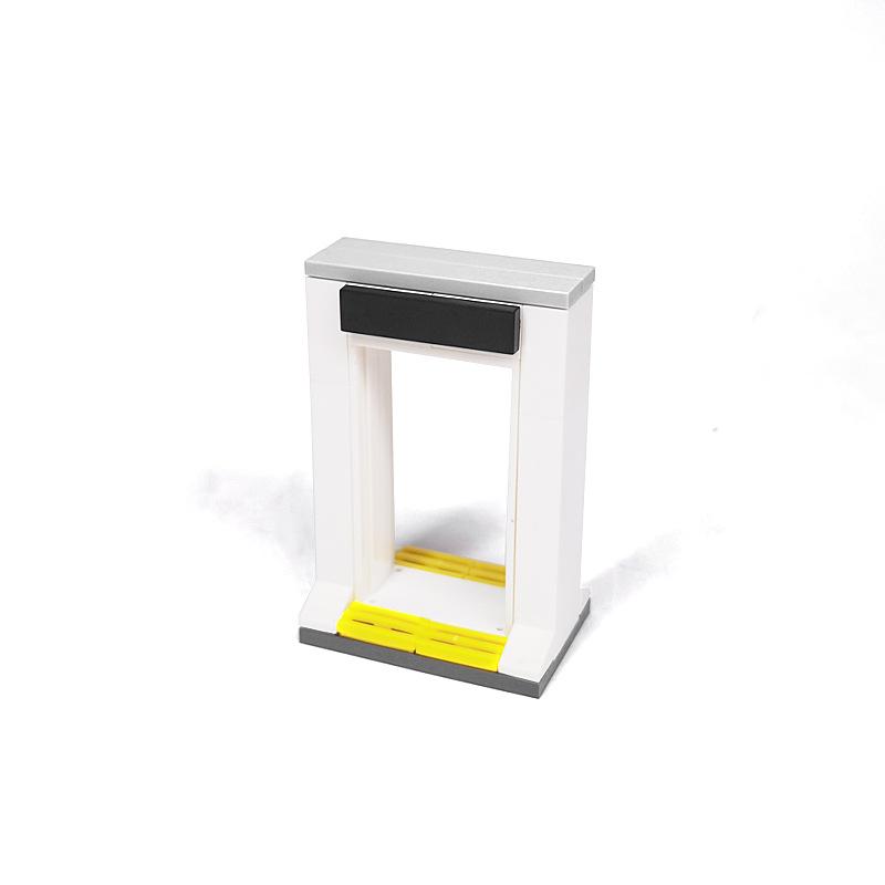 Small Particle Assembly Subway Station Gate Ornament Station Luggage Security Check Door Frame Track Building Block Diy