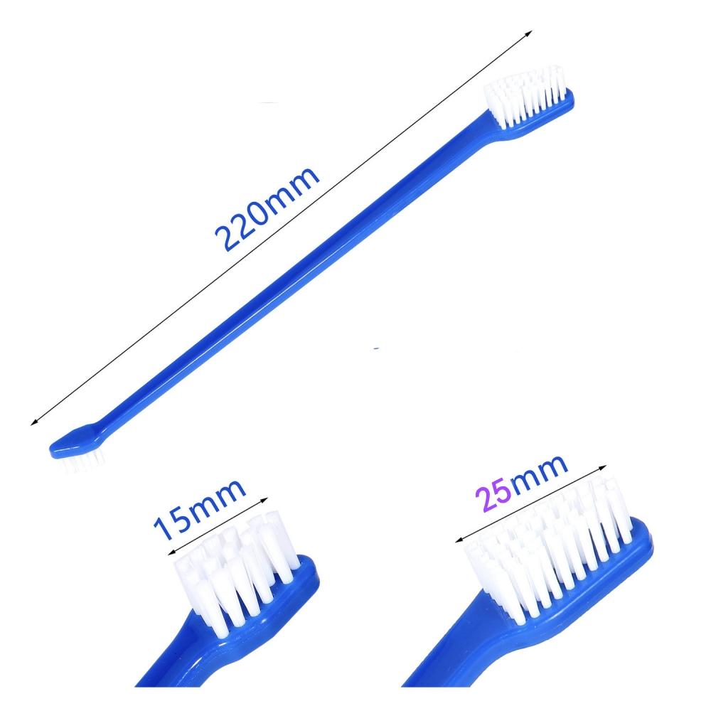 100pcs Dog Toothbrush Double Headed Long Handle Dog Pet Toothbrush for Dogs Cat Puppy Teeth