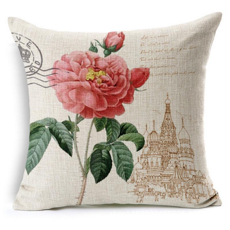 Kussen Europese Pastorale Bloemen en Planten Auto Sofa Kussen Kussen Kussensloop Cadeau
