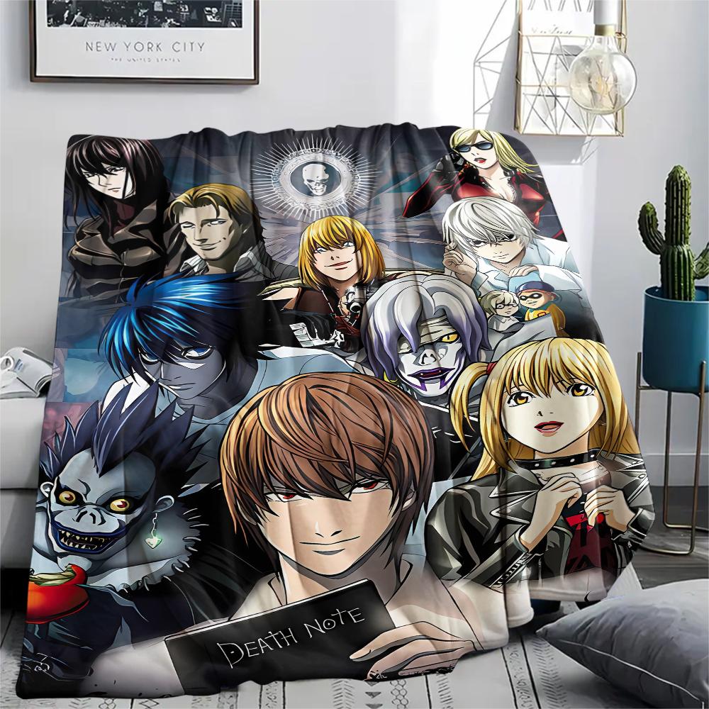 1PC Death Note Print Flannel Blanket, High Quality All Seasons, Home Decor, Warmth and Comfort, Perfect for Christmas Gifts