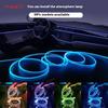 For BMW M3 RGB 64 Colors LED Car Interior Ambient Lights Smart Remote Control Rainbow Acrylic Strip Set
