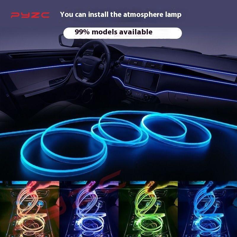 For BMW M3 RGB 64 Colors LED Car Interior Ambient Lights Smart Remote Control Rainbow Acrylic Strip Set
