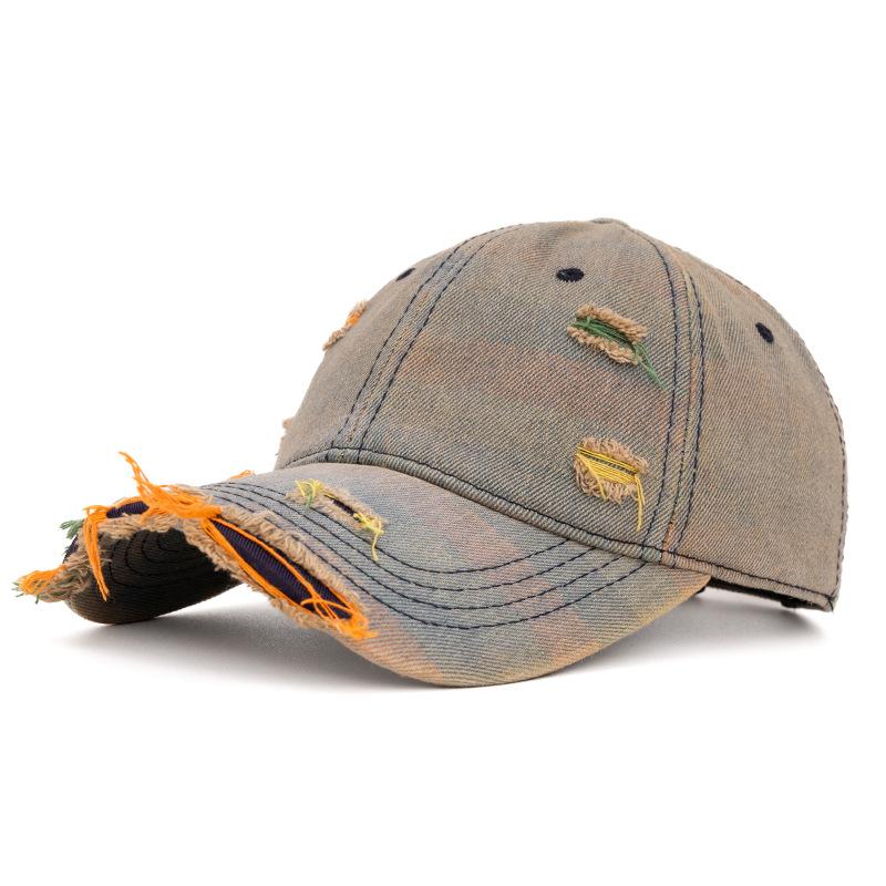 

Радужная джинсовая бейсболка с дырками для мужчин и женщин, весенне-осенняя шляпа от солнца