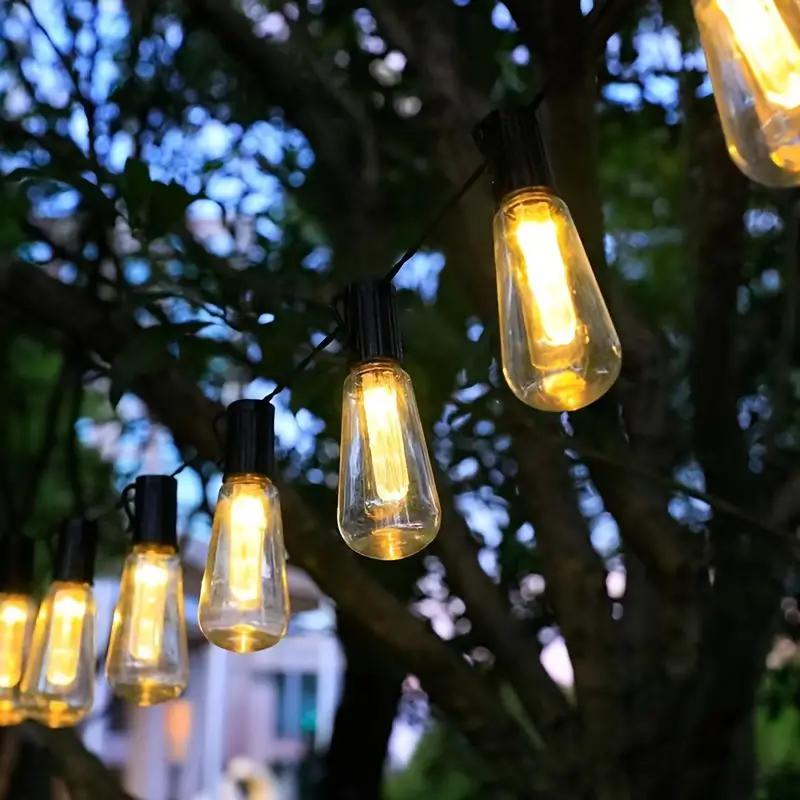 Solar Powered LED String Lights Highlight Outdoor Shatterproof Big Bulbs Garden Holiday Decor Waterproof Lights Camping Light