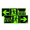 Fluorescent Fire Exit Sign - Self-Adhesive, No Wiring