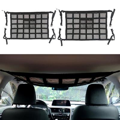 Car Ceiling Cargo Net Pocket Auto Interior SUV Truck Camping Accessories Dual Zipper