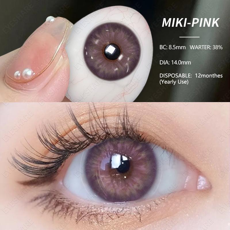 

EYESHARE 2PCS Модные цветные контактные линзы Синие линзы Коричнево-серые контактные линзы Пара коричневых линз Цветной макияж Темно-зеленые контактные линзы