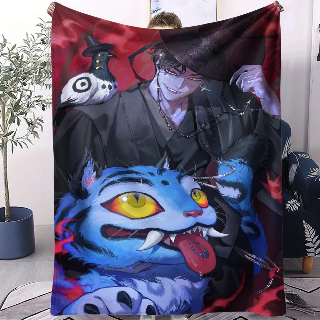 K-POP Huntrix & Saja Boys Flannel Blanket Hot Anime Throw Blanket for Home Living Room Travel Camping Office Napping Fan Gift