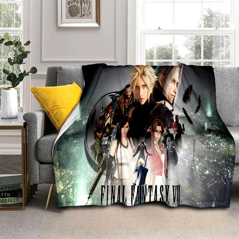 3D Final Fantasy Game Gamer FF14 HD Blanket,Soft Throw Blanket for Home Bedroom Bed Sofa Picnic Travel Office Cover Blanket Kids