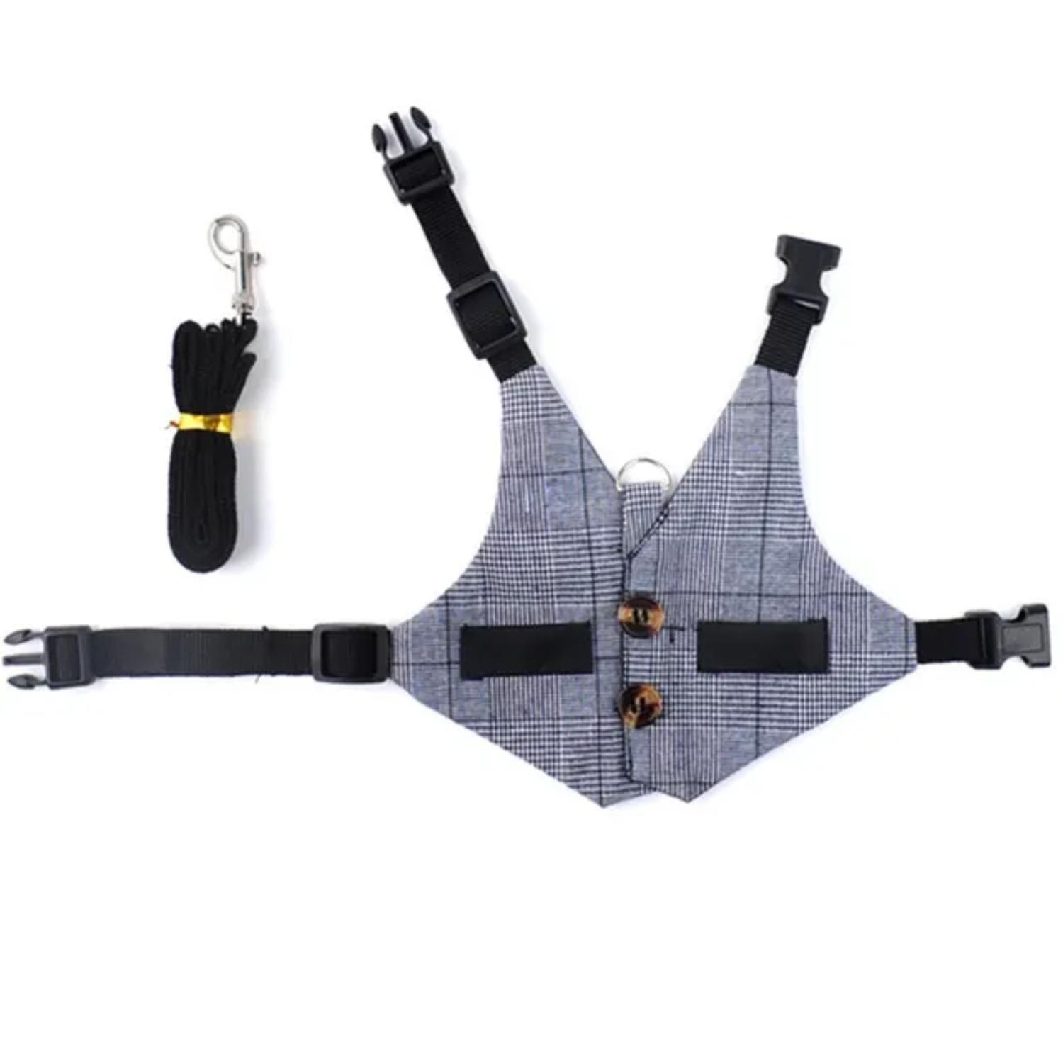 

Новая очаровательная и стильная шлейка для кроликов с подходящим поводком для прогулок на свежем воздухе - удобная шлейка для мелких животных и т. д. L