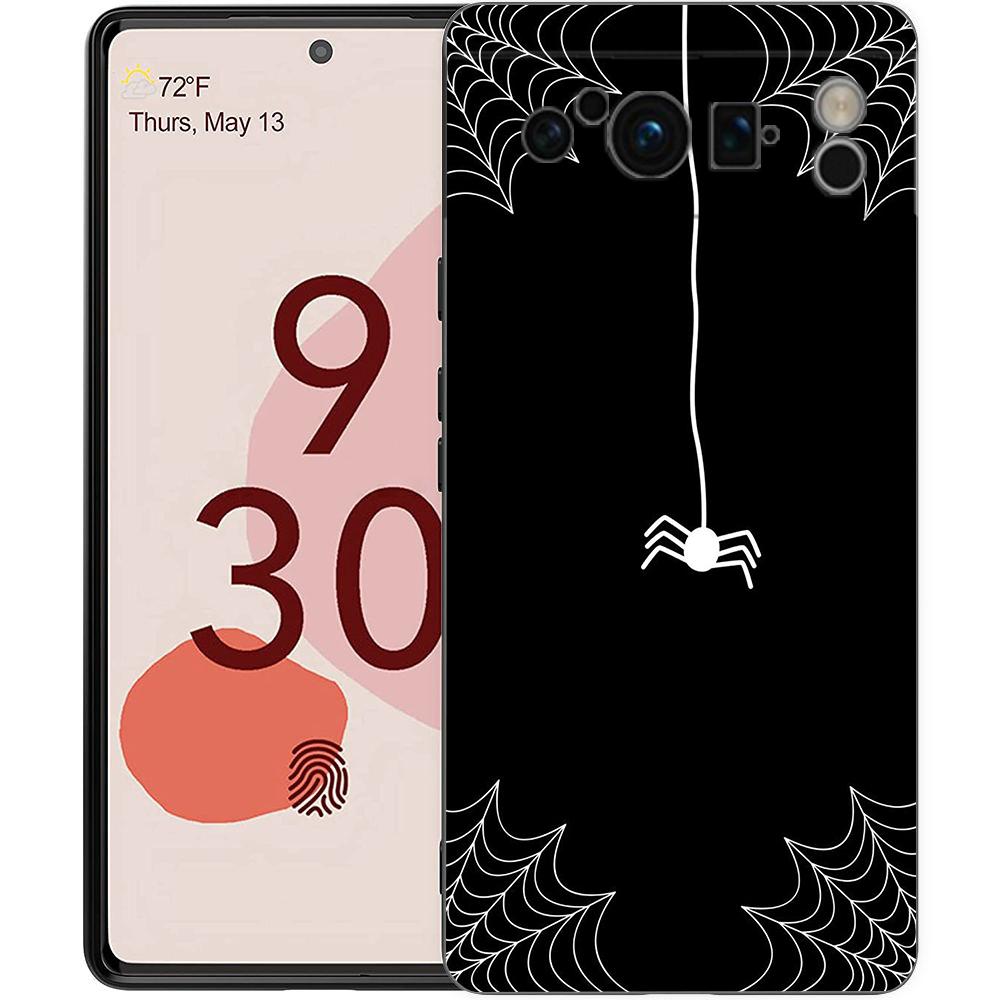 For Google Pixel 10 Pro Phone Case Pixel 9 Pro XL TPU Case Pixel 8 Pro 9A 8A 7A 7 6A 6 Pro Soft Cover Black Spider Web