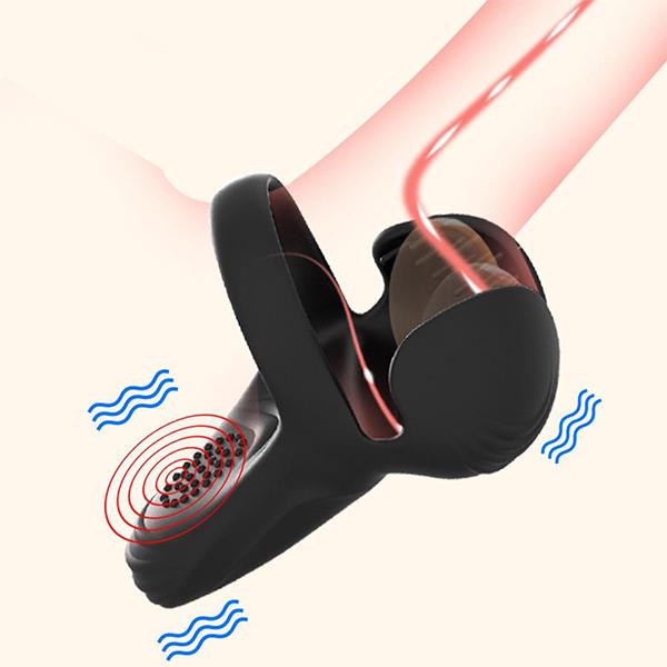 Penis Massager Vibrator Cockring Penis Cock Ring On for Man Delay Ejaculation Sex Toys for Men Penisring Scrotum Stimulator
