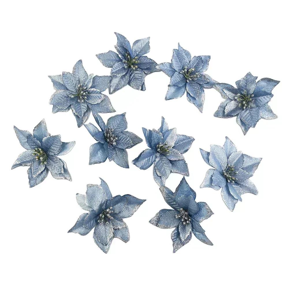 Christmas Decoration 14*14cm Christmas Poinsettia Easy Attach Christmas Flowers Christmas Wreath Easy Attachment