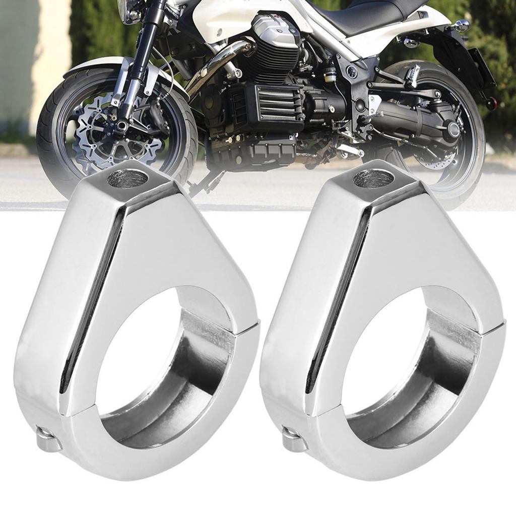 Aluminium Alloy Motorcycle Modified Turn Signal Light Mount Bracket 41mm Fork Clamps Silver