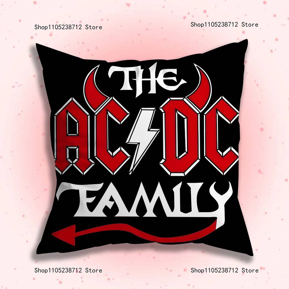 Federe Cuscino Banda Rock A-ACDC Cantante Cool Cartone Animato Divano Decorativo Casa Stampa Double-sided Corto Peluche Carino Federa Cuscino