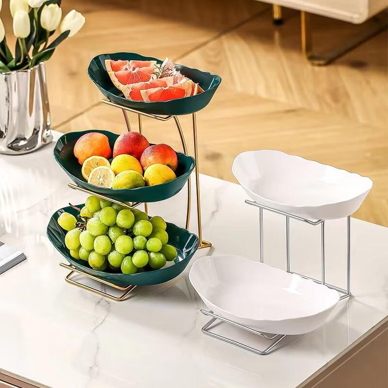Modern Milky White 3-Tier Fruit & Snack Display Plate