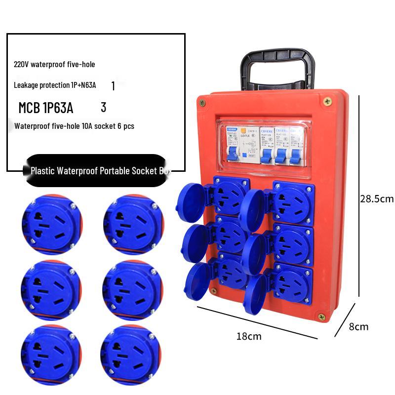 Compact Industrial Power Strip with RCD and Display for Construction Sites