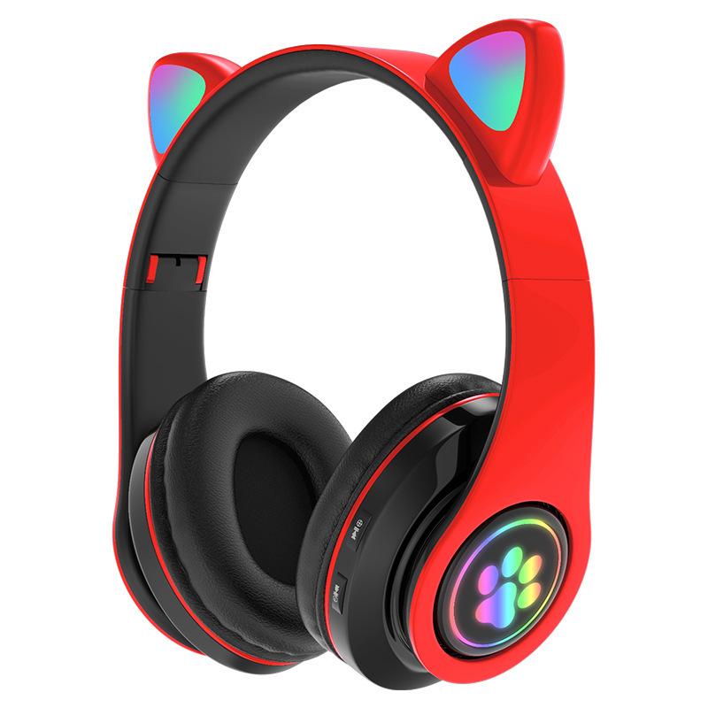 Cat Ear Bluetooth Headset Stereo Sound Luminous LED Wireless Head Mounted E-sports Low Latency