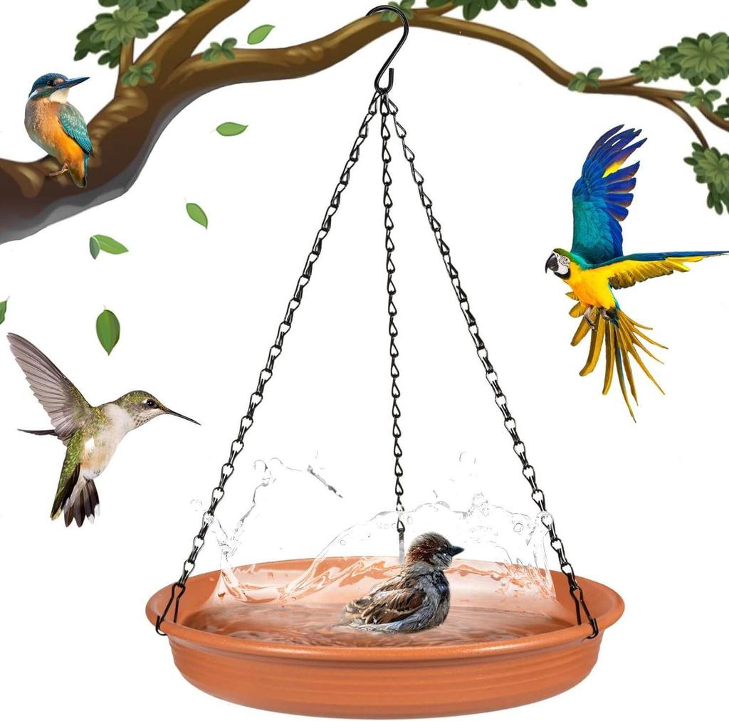 Outdoor Decorative Hanging Bird Feeder and Bird Bath Pendant for Garden and Balcony