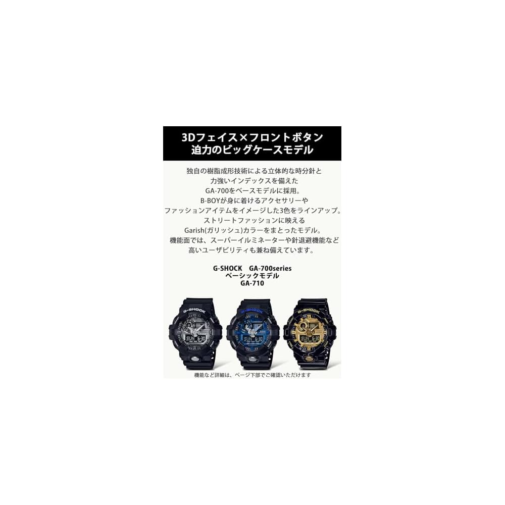 Casio G-Shock GA-710GB-1AJF Men's Watch Black Analog Digital Waterproof