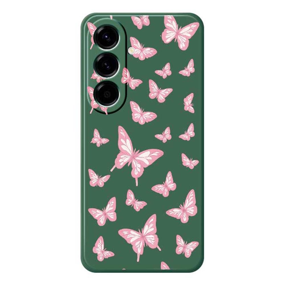 For Samsung Galaxy A56 5G Case Pink Butterflies Pattern Printing Straight Edge TPU Phone Back Cover