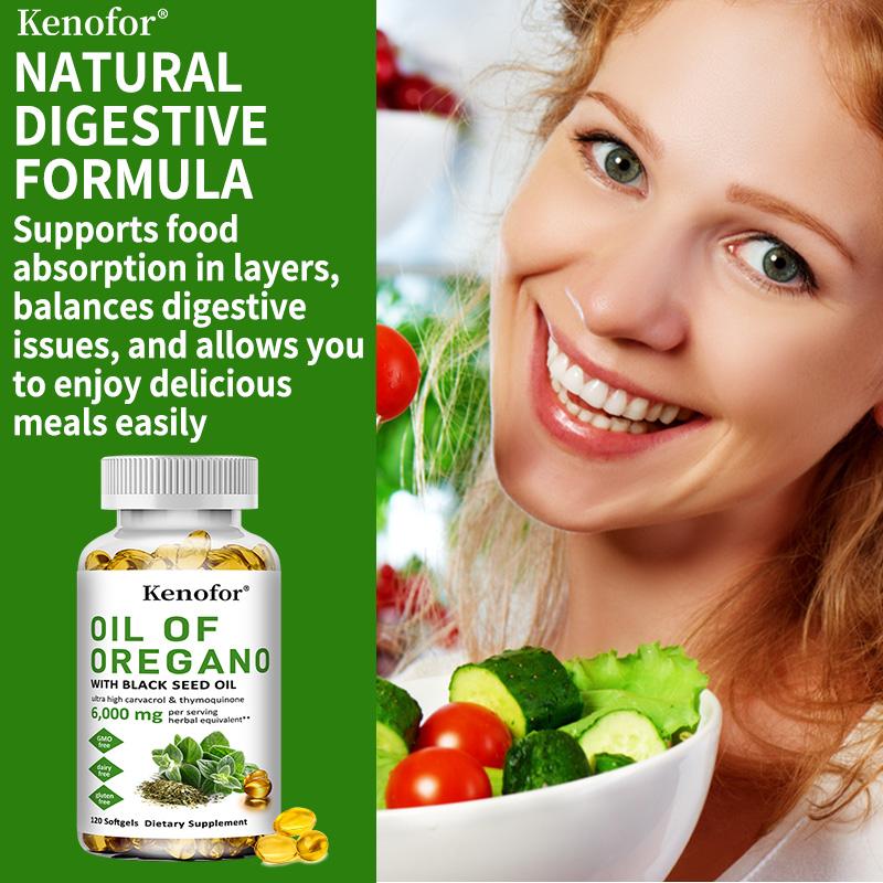 Oreganoöl mit Schwarzkümmelöl-Komplex 120 Weichkapseln Nahrungsergänzungsmittel