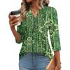 Women’s Relaxed Fit Three Quarter Sleeve Top with Vintage Inspired Pattern Comfortable Lightweight Fabric Stylish Design