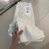 Warm Narrow Version White Velvet Thickened Loose Straight Jeans Women