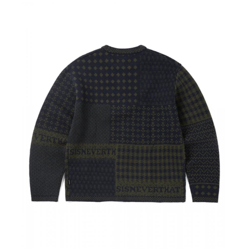 Thisisneverthat BLock Knit L S Top Navy
