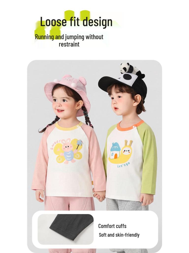 Kaka Panda Pojkar och Flickor Långärmad Vår T-shirt - Trendig Baby Casual Lager på Lager Topp