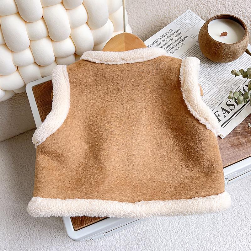 Stylowy Zimowy Polarowy Kamizelka dla Dziewczynek z Dużymi Kieszeniami - TW103