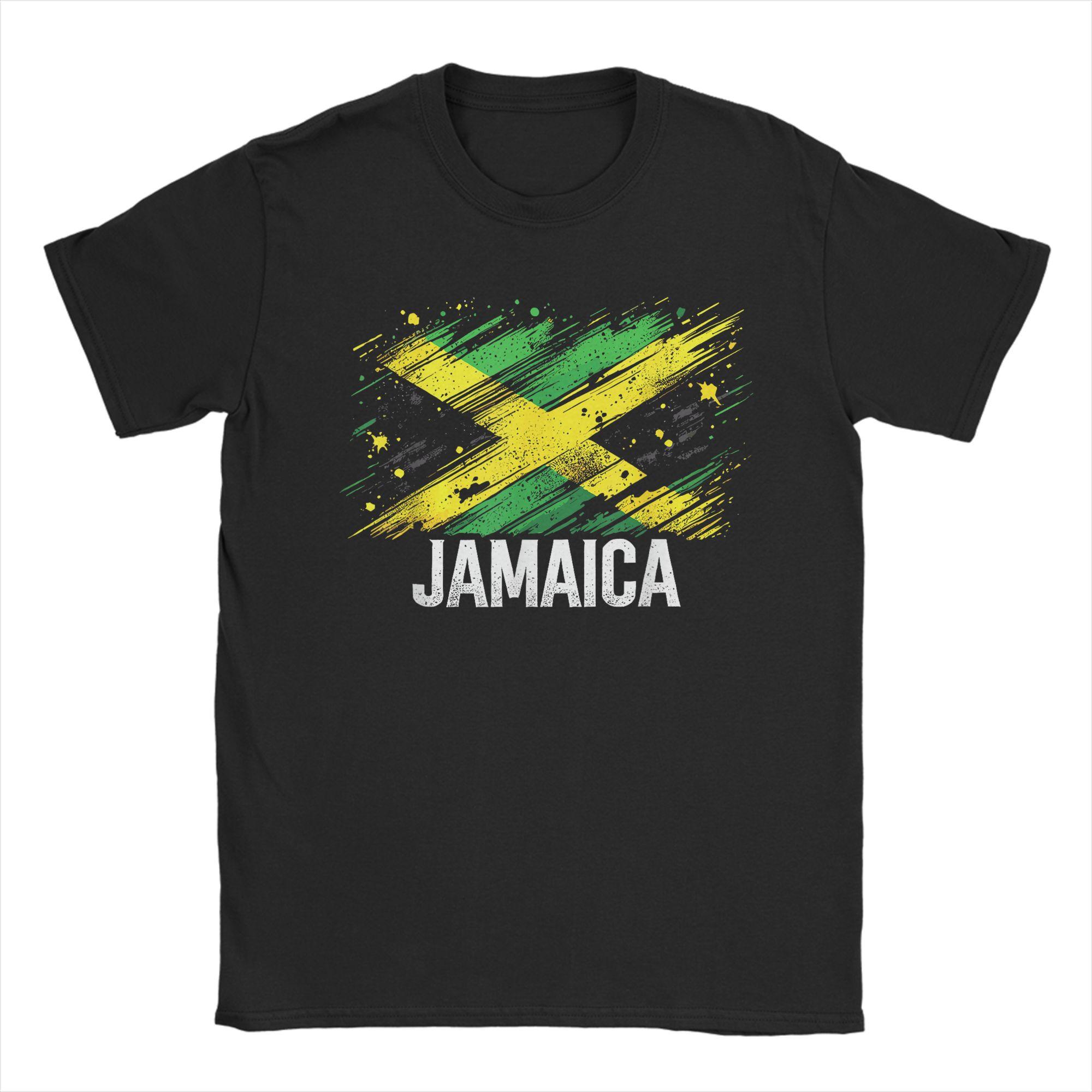 

Jamaica Vintage Jamaican Flag T Shirt Summer Y2K Casual T Shirts Cotton Hippie Tee Shirt For Men Design Top Tees 5XL різнокольоровий