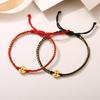 2022 Lucky Red Rope Bracelet with Brass Gold-Plated Coin Pendant for Men & Women