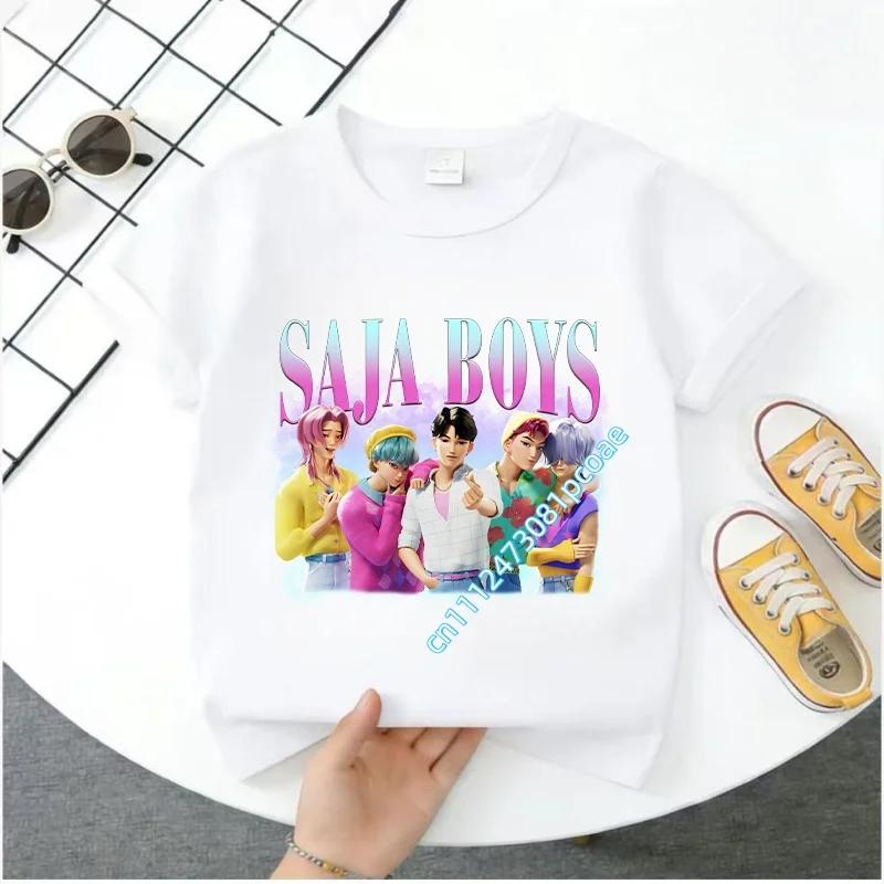 Kpop Demon Hunters Children's T Shirt Women Short Sleeve Saja Boys Kids Tee Kpop Demon Hunters TshirtBoys Girls Family Clothing